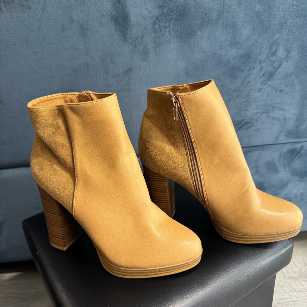 SHEIN Tan Ankle Booties